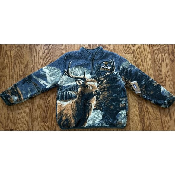 Rocky Mountain National Park Sweatshirt Boys Pullover Size 6/7 Sherpa Elk - Picture 2 of 8